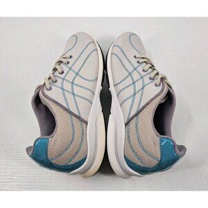 Curves Z Traction Womens Sz 10 Athletic Sneaker White Blue Leather Canvas Shoe